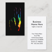 Carte De Visite signe de paix de fierté d'arc-en-ciel (Devant / Derrière)