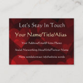 Carte De Visite Signe de paix de scarabée (Dos)