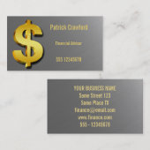 Carte De Visite Signe de scintillement du dollar d'or financier de (Devant / Derrière)