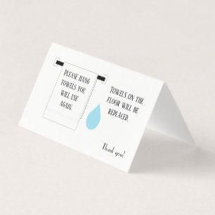 Carte De Visite Signe de serviette d'hôtel