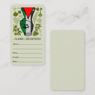 Carte De Visite Signe de Victoire Main Résistance Symbole Triangle
