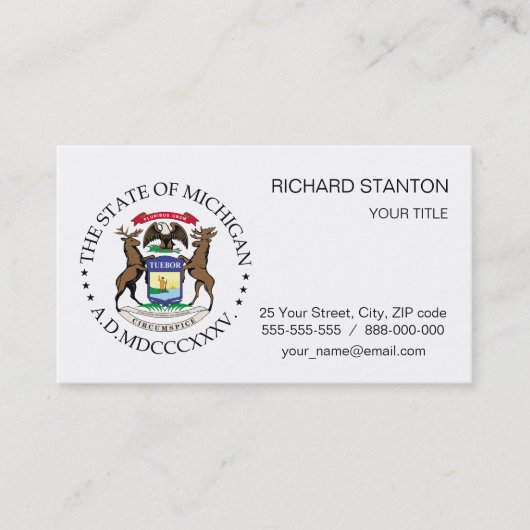 Carte De Visite signe du Michigan (Devant)