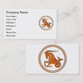 Carte De Visite Signe en bois d'astrologie de chèvre de mer de (Devant / Derrière)