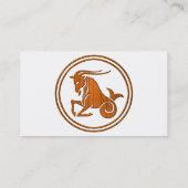 Carte De Visite Signe en bois d'astrologie de chèvre de mer de (Dos)