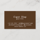 Carte De Visite Signe Fumée Boutique Nom personnalisé Boutique Cig (Dos)