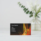 CARTE DE VISITE SIGNE LEO ZODIAC, VAGUES FRACTALES ORANGE ROUGE, E (Debout devant)