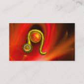 CARTE DE VISITE SIGNE LEO ZODIAC, VAGUES FRACTALES ORANGE ROUGE, E (Dos)