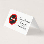 Carte De Visite Signe non-fumeurs supérieur de Tableau (Dos)