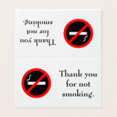 Carte De Visite Signe non-fumeurs supérieur de Tableau (Extérieur déplié)