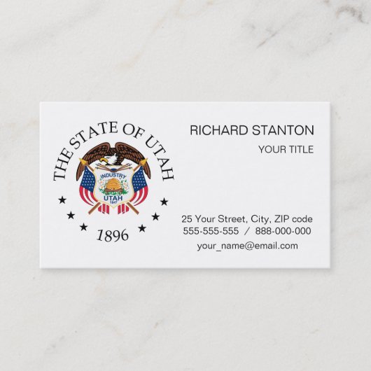 Carte De Visite signe Utah (Devant)