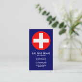 Carte De Visite Signes Big Plus Rouge - Bleu foncé (Debout devant)
