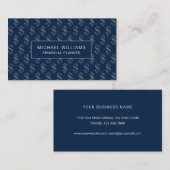 Carte De Visite Signes de dollars Motif Financial Professional (Devant / Derrière)