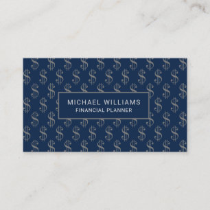 Carte De Visite Signes de dollars Motif Financial Professional