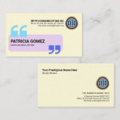 Carte De Visite Signet de cotation de case vocale créative (Devant / Derrière)