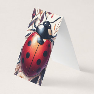 Carte De Visite Signet plié d'insectes de coccinelle