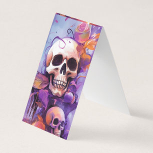 Carte De Visite Signet plié Halloween à la peur du crâne