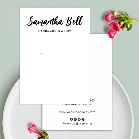 Carte De Visite Signet simple Joyau à oreille blanche