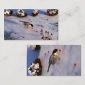 Carte De Visite Signets d'hiver du chickadee (Devant / Derrière)