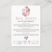 Carte De Visite Signification métaphysique du cristal rose quartz  (Devant)
