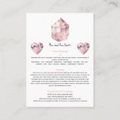 Carte De Visite Signification métaphysique du cristal rose quartz  (Dos)