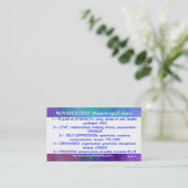 Carte De Visite Significations de Numerology/nuancier (Debout devant)