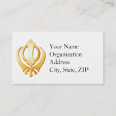 Carte De Visite Sikh 3,5 po x 2 po (Devant)