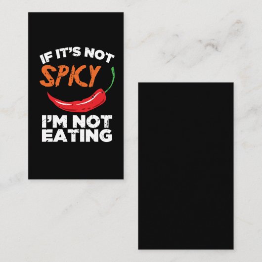 Carte De Visite S'il n'est pas épicé, je ne mange pas (Devant / Derrière)