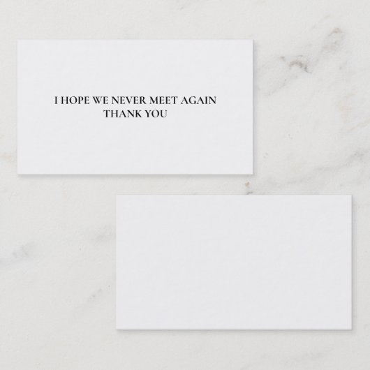 Carte De Visite S'il vous plaît arrêter de parler Introvert to Ext (Devant / Derrière)