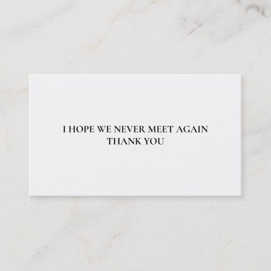 Carte De Visite S'il vous plaît arrêter de parler Introvert to Ext (Devant)
