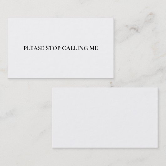 Carte De Visite S'il vous plaît arrêter de parler Introvert to Ext (Devant / Derrière)