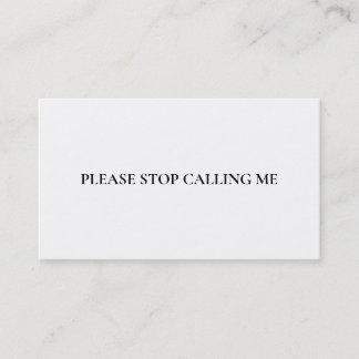Carte De Visite S'il vous plaît arrêter de parler Introvert to Ext