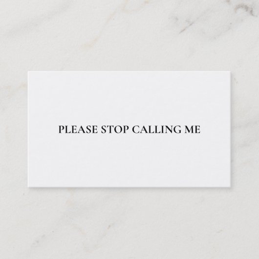 Carte De Visite S'il vous plaît arrêter de parler Introvert to Ext (Devant)