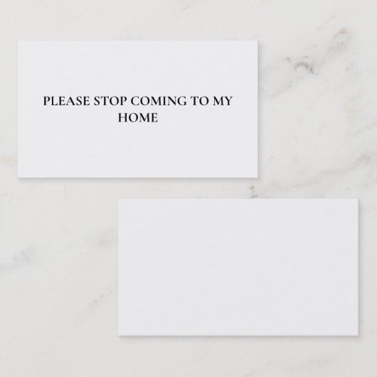 Carte De Visite S'il vous plaît arrêter de parler Introvert to Ext (Devant / Derrière)