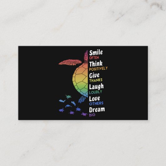 Carte De Visite Sile Souvent, Pense Positivement, Remercie (Devant)