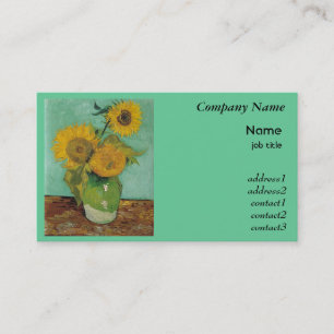 Carte De Visite silence - vase with three sunflowers, van Gogh
