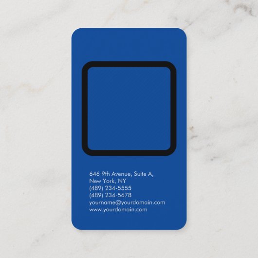 Carte De Visite Silence vertical élégant unique moderne bleu clair (Dos)