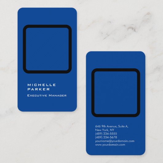 Carte De Visite Silence vertical élégant unique moderne bleu clair (Devant / Derrière)