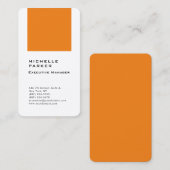 Carte De Visite Silence vertical élégant unique moderne orange mod (Devant / Derrière)