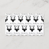 Carte De Visite Silhouette Antelope foncé avec Monogramme Customis (Devant)