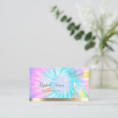 Carte De Visite Silhouette Arbre d'Or, Instructeur de Yoga Tie Dye (Debout devant)