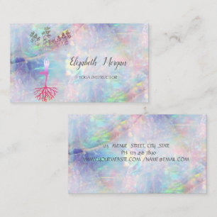 Carte De Visite Silhouette Arbre d'Or, Yoga, Opale