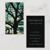 Carte De Visite Silhouette Arbre - Quelle jalousie pour la Lune ? (Devant / Derrière)