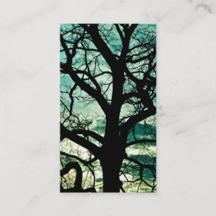 Carte De Visite Silhouette Arbre - Quelle jalousie pour la Lune ?