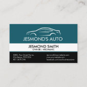 Carte De Visite Silhouette automobile - Mécanique Réparation autom (Devant)