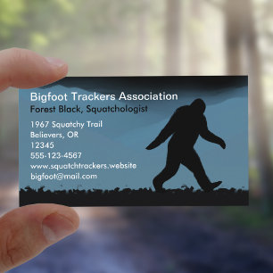 Carte De Visite Silhouette Bigfoot la nuit   Sasquatch Believer