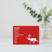 Carte De Visite Silhouette blanche de renne/caribou (Debout devant)