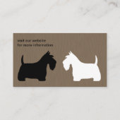 Carte De Visite Silhouette blanche écossaise Terrier | Scottie Dog (Dos)