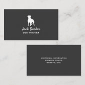 Carte De Visite Silhouette blanche Rottweiler | Chien simple Rotti (Devant / Derrière)