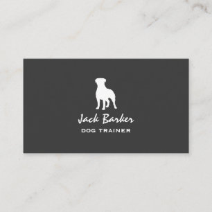 Carte De Visite Silhouette blanche Rottweiler   Chien simple Rotti