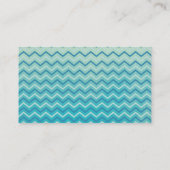 Carte De Visite Silhouette bleue Chevron de coq d'aquarelle d'Aqua (Dos)